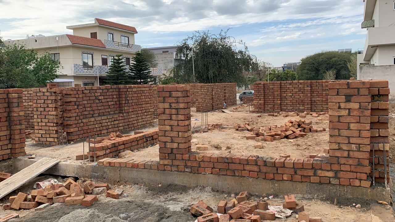 Brickwork and framing in progress, G-16/3 Islamabad